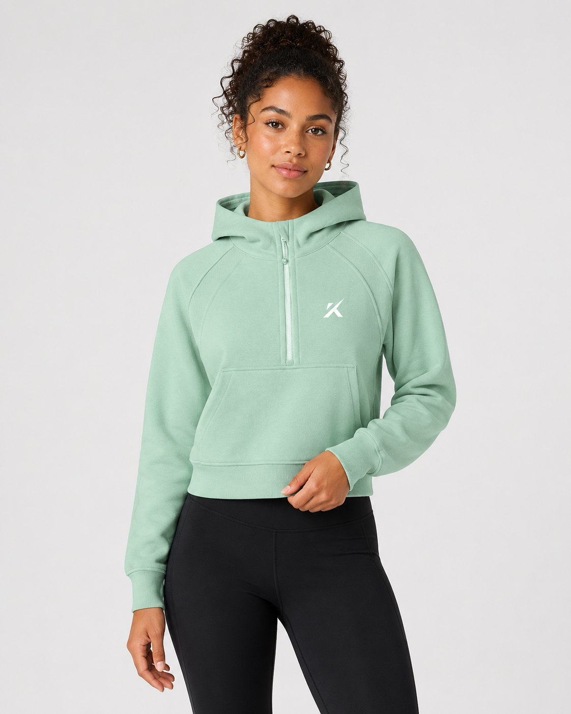 Women's Cropped Half-Zip Hoodie