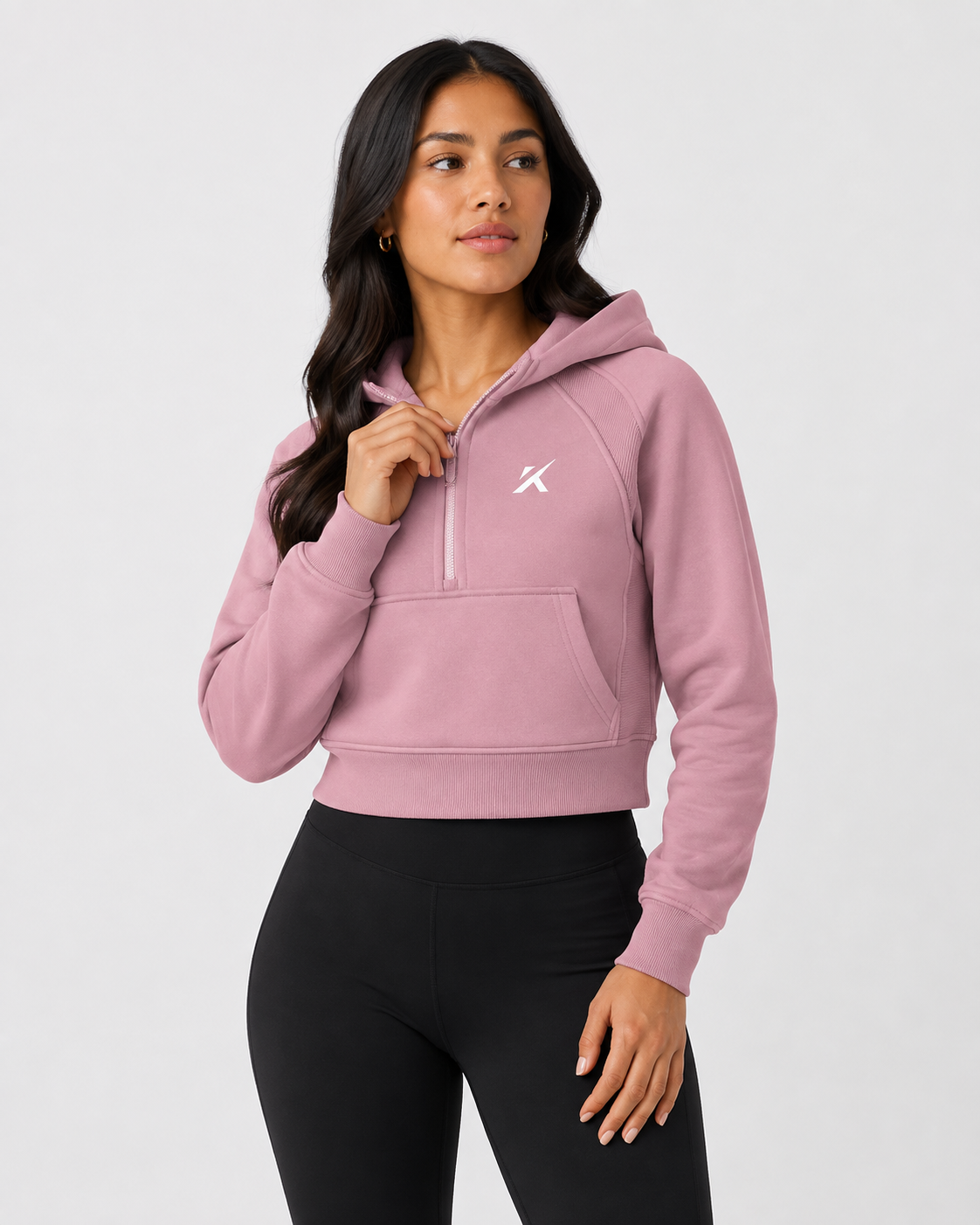 Women's Cropped Half-Zip Hoodie